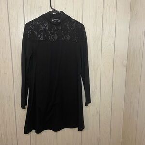 SHEIN Black Long Sleeve Lace Dress